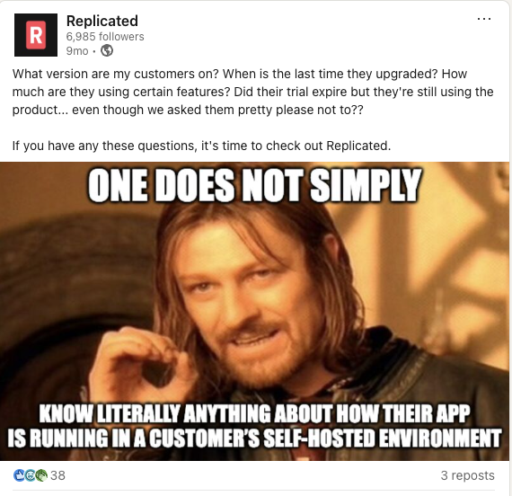 One does not simply know what's running in a customer's environment